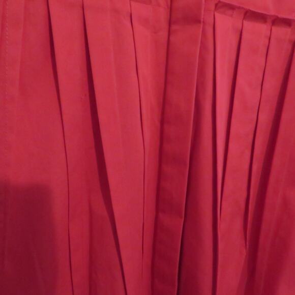 Elie Tahari Womens Sz 10 Glossy Red Samiyah Dress Pleated Red Dress Lace Hem - Picture 5 of 10